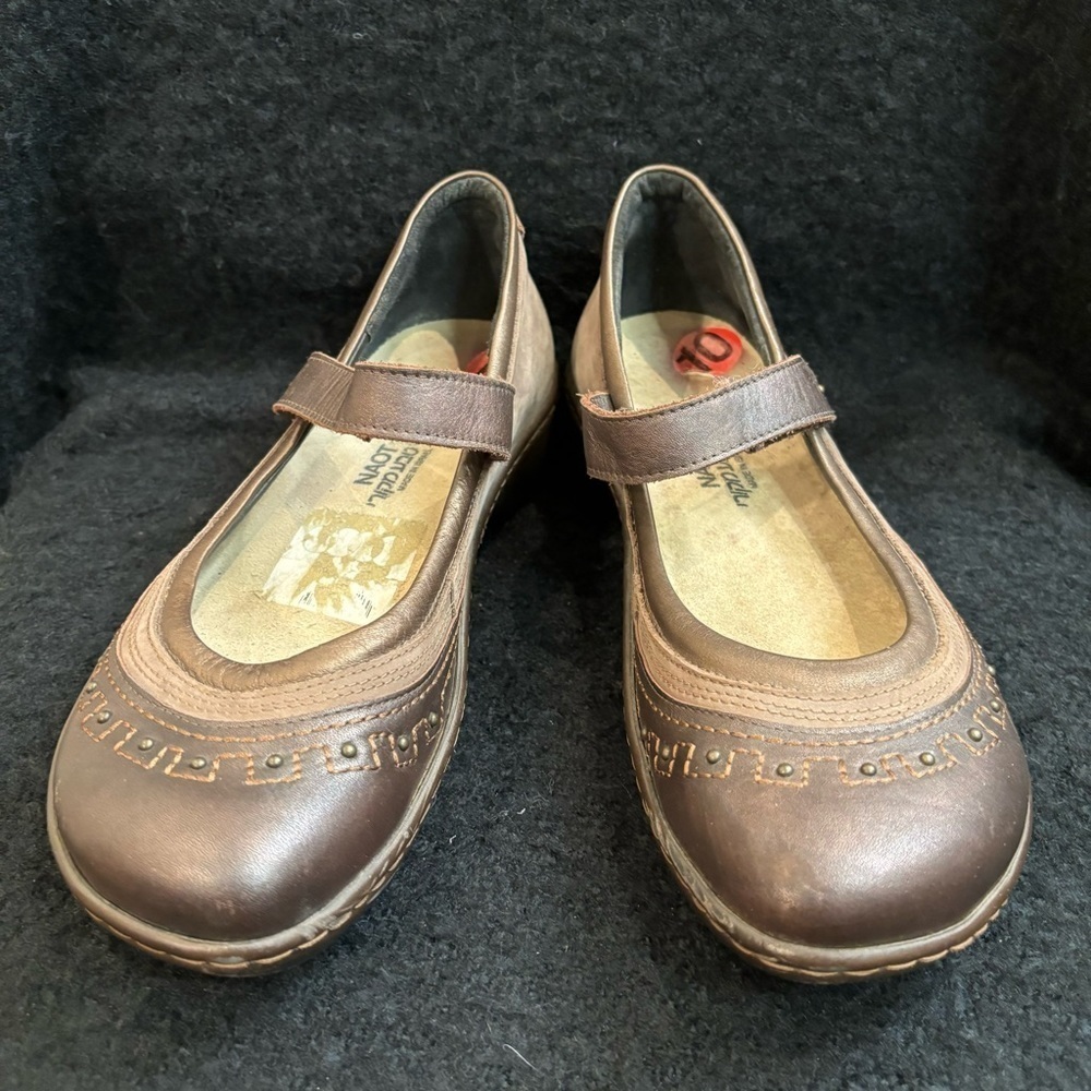 NAOT Sz 9 Kirei Colour Block Velcro Closure Comfort Leather Mary Jane Shoes
